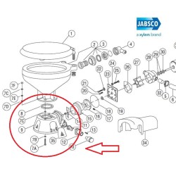 37004-1000 JABSCO Podstawa do morskiej toalety elektrycznej rysunek