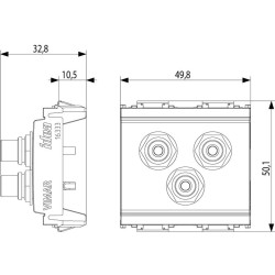 16333 IDEA VIMAR Gniazdko 3x RCA, szare