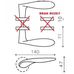 M187 WIND OLIVARI ZESTAW KLAMEK BEZ ROZETY CHROM 5 SZTUK