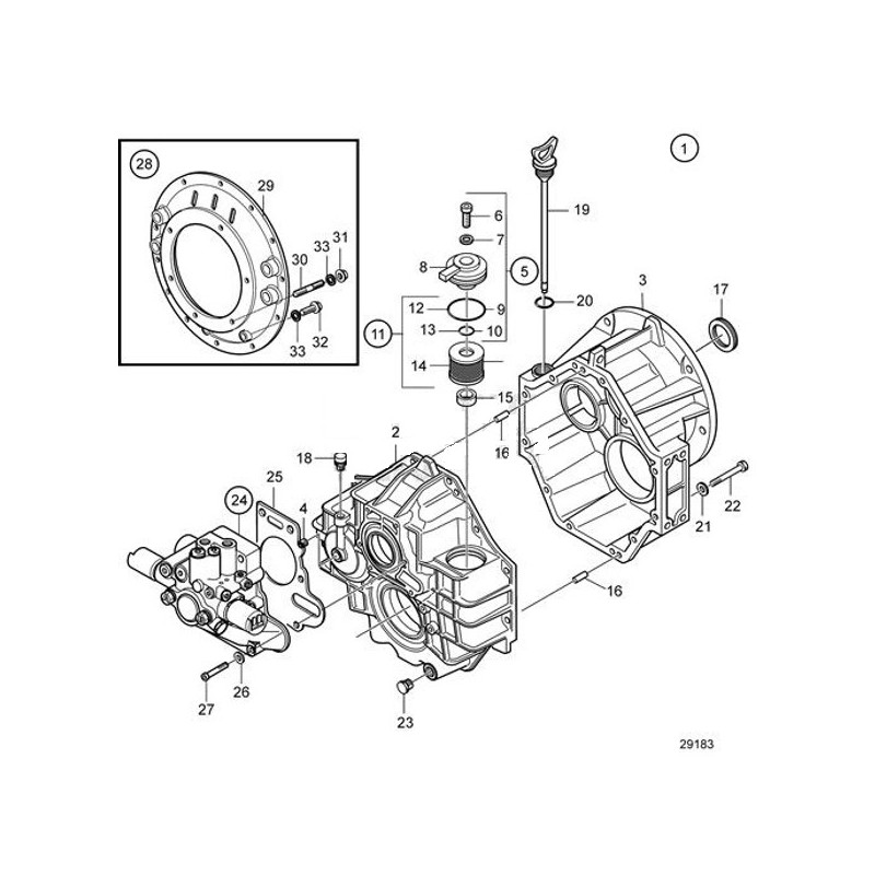 22775503 VOLVO PENTA Przekładnia biegu wstecznego HS85A 2.50:1