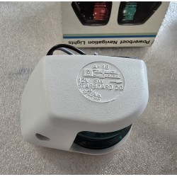 AQUA SIGNAL SERIA S20 LAMPY NA STERBURTĘ (ZIELONA, CZERWONA) 12V biała obudowa