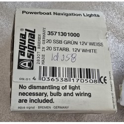 AQUA SIGNAL SERIA S20 LAMPY NA STERBURTĘ (ZIELONA, CZERWONA) 12V biała obudowa