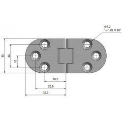 440102 ROCA ZAWIAS BLATOWY 180° 30x71 Br P POLEROWANY MOSIĄDZ