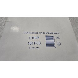 01947 DURALAMP ŻARÓWKA HALOGENOWA 20W G4 12V 100 SZTUK