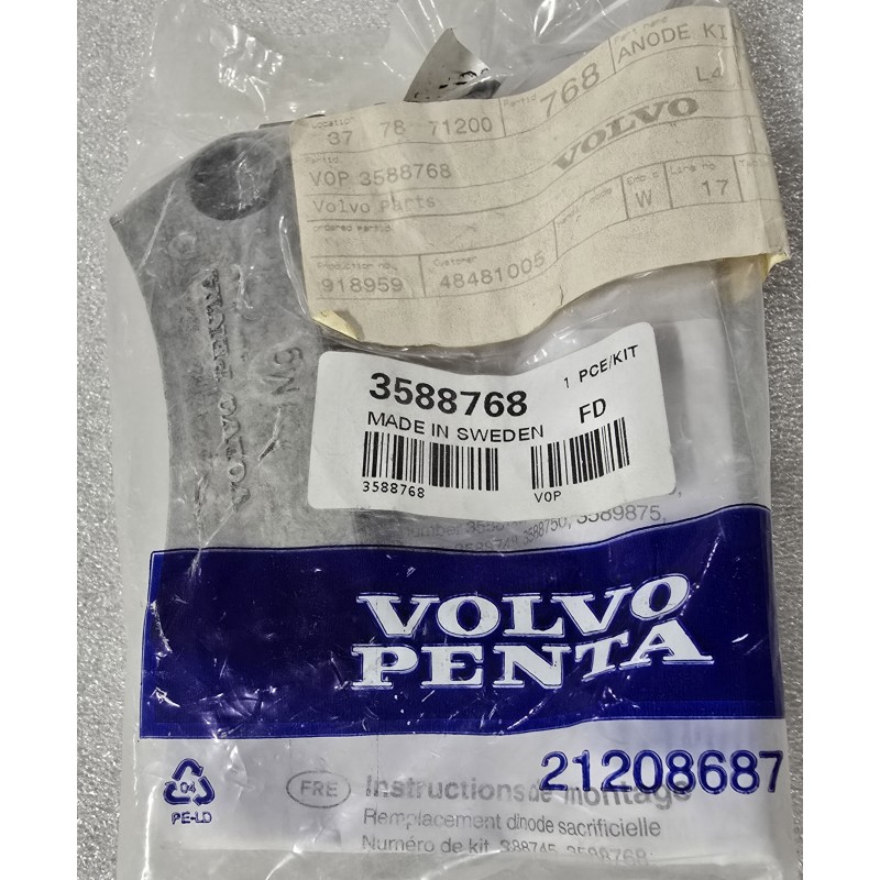 3588768 VOLVO PENTA ANODA D4-D6 VP025MG (OUTLET)
