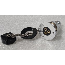 ZŁĄCZE ELEKTRYCZNE POKŁADOWE 3-STYKOWE 3A (POTESTOWE) MOSIĄDZ CHROM Z KORKIEM