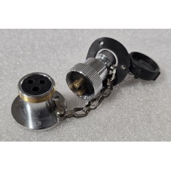 ZŁĄCZE ELEKTRYCZNE POKŁADOWE 3-STYKOWE 3A (POTESTOWE) MOSIĄDZ CHROM Z KORKIEM