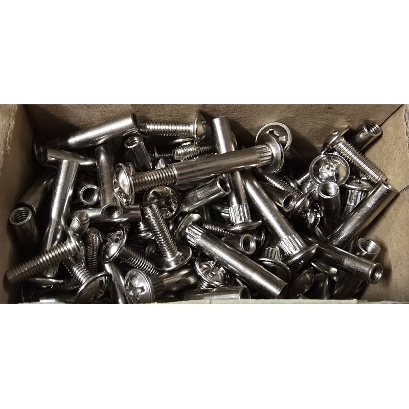 M4x25-35MM MARCOPOL ZŁĄCZE MEBLOWE NIKLOWANE 150 SZTUK