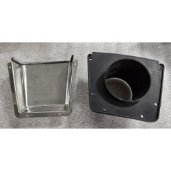 OTWÓR WENTYLACYJNY ZE STALI NIERDZEWNEJ 142(105)x122x60 AISI304  (POWYSTAWOWY)