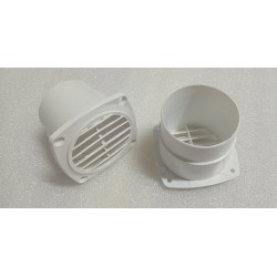 01190 KRATKA WENTYLACYJNA Z MANKIETEM 84x84 BIAŁA PVC ( 2 SZTUKI)