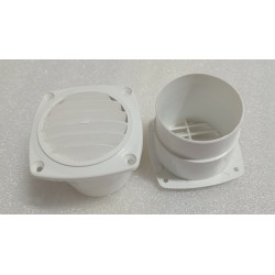 01190 KRATKA WENTYLACYJNA Z MANKIETEM 84x84 BIAŁA PVC ( 2 SZTUKI)