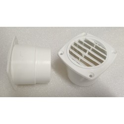 01190 KRATKA WENTYLACYJNA Z MANKIETEM 84x84 BIAŁA PVC ( 2 SZTUKI)