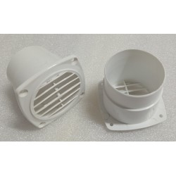 01190 KRATKA WENTYLACYJNA Z MANKIETEM 84x84 BIAŁA PVC ( 2 SZTUKI)