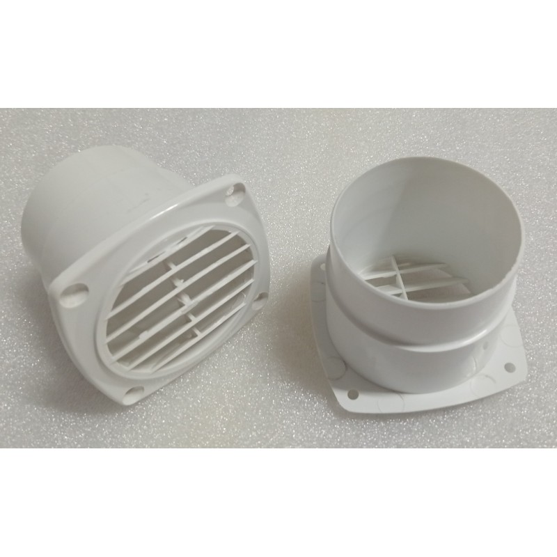 01190 KRATKA WENTYLACYJNA Z MANKIETEM 84x84 BIAŁA PVC ( 2 SZTUKI)