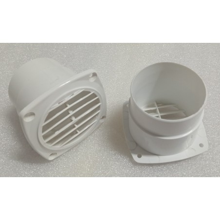 01190 KRATKA WENTYLACYJNA Z MANKIETEM 84x84 BIAŁA PVC ( 2 SZTUKI)