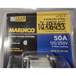 6373EL-B MARINCO GNIAZDO ZASILANIA ZE STALI NIERDZEWNEJ 50A 125/250V
