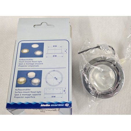2JA 998.516-011 HELLA MARINE HALOGENOWA LAMPA DO ZABUDOWY G4 12V 10W CHROM