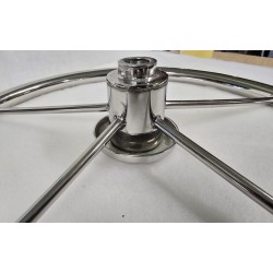 UŻYWANE KOŁO STEROWE ZE STALI NIERDZEWNEJ CHROM Ø410mm DO ŁODZI MOTOROWEJ