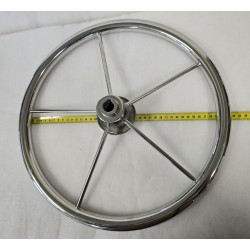 UŻYWANE KOŁO STEROWE ZE STALI NIERDZEWNEJ CHROM Ø410mm DO ŁODZI MOTOROWEJ