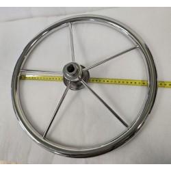 UŻYWANE KOŁO STEROWE ZE STALI NIERDZEWNEJ CHROM Ø410mm DO ŁODZI MOTOROWEJ