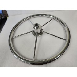 UŻYWANE KOŁO STEROWE ZE STALI NIERDZEWNEJ CHROM Ø410mm DO ŁODZI MOTOROWEJ