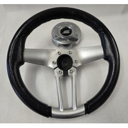 C30113561GA GARBINO KIEROWNICA OBSZYTA CZARNĄ SKÓRĄ Z METALOWYM STELAŻEM (POTESTOWA)