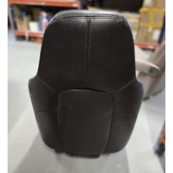 MEGREZ FOTEL STERNIKA SKÓRZANY FOTEL PIKOWANY CIEMNY BRĄZ Z PRZESUWNĄ PODSTAWĄ (POWYSTAWOWY)