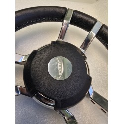 011 GUSSI ITALIA KIEROWNICA JACHTOWA ZE STALI NIERDZEWNEJ POKRYTEJ SKÓRĄ 350MM (POTESTOWA)