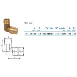 762101286 IFIT Georg Fischer ZŁĄCZKA GWINTOWANA KOLANKO DN 25/32 X 1" 90 ST.