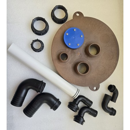 197491 NUOVA RADE POKRYWA ZBIORNIKA DIABLO H305 Z PRZYŁĄCZAMI DO WODY SZAREJ