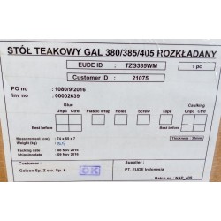 BLAT STOŁU TEAKOWY PT. EUDE ROZKŁADANY MAŁY 74X65X7