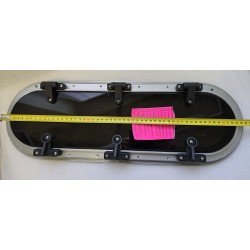 OTWIERANE OKNO JACHTOWE Z MOSKITIERĄ I PRZYCIEMNIANIĄ SZYBĄ SREBRNA RAMKA 554x198