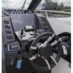 011 GUSSI ITALIA KIEROWNICA JACHTOWA ZE STALI NIERDZEWNEJ POKRYTEJ SKÓRĄ 350MM (POTESTOWA)