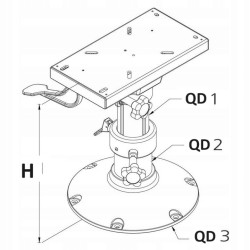 PCMS3040 VETUS PODSTAWA DO FOTELA REGULOWANA OBROTOWA (POWYSTAWOWA)