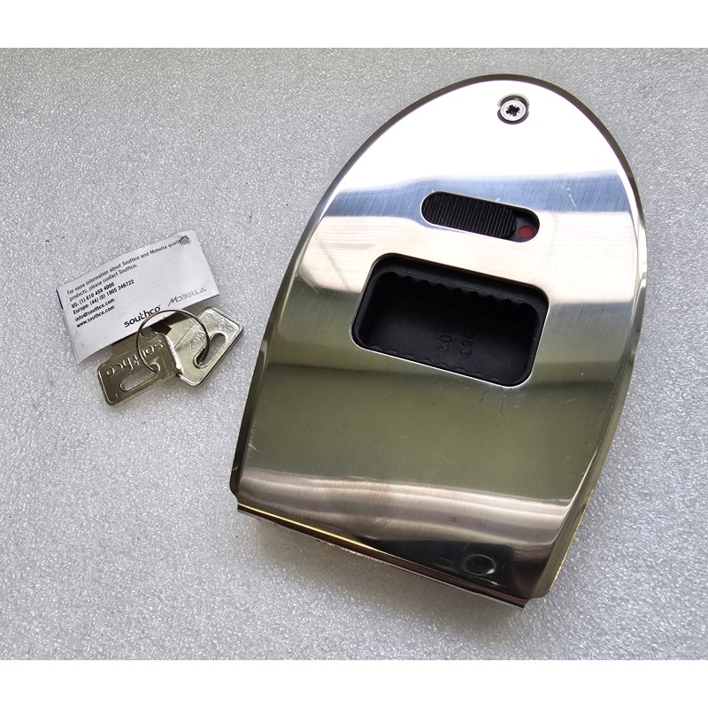 MF-03-310-24 SOUTHCO ZAMEK DO DRZWI PRZESUWNYCH OWALNYCH MF FLUSH STAL NIERDZEWNA WODOODPORNY (POWYSTAWOWY)