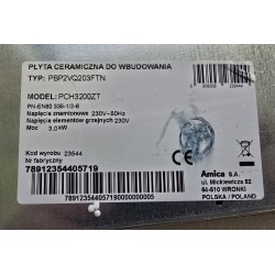 PBP2VQ203FTN PCH3200ZT AMICA PŁYTA CERAMICZNA DO ZABUDOWY (OUTLET)