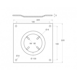 6363100 BARKA S.R.L. PŁYTA PODPOROWA DO POSTUMENTU 220x220MM