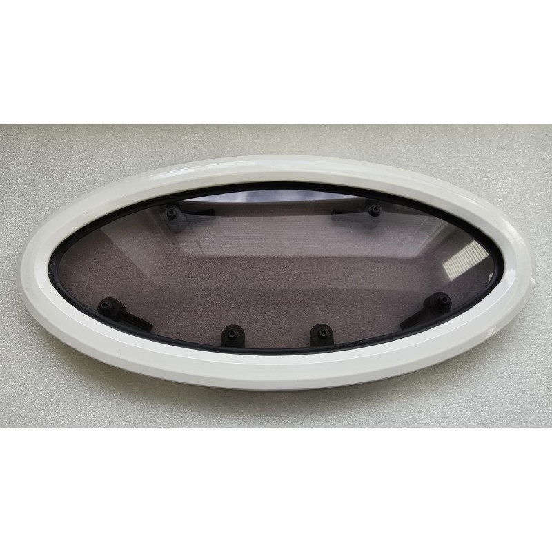 854621 MOONLIGHT BSI OKNO JACHTOWE Z SZYBĄ PRZYCIEMNIONĄ BIAŁA RAMA 482x227mm (OUTLET)