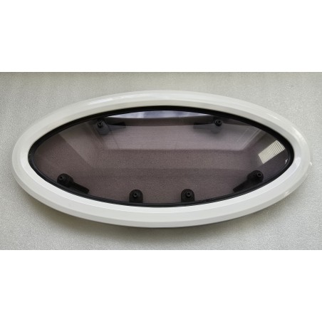 854621 MOONLIGHT BSI OKNO JACHTOWE Z SZYBĄ PRZYCIEMNIONĄ BIAŁA RAMA 482x227mm (OUTLET)