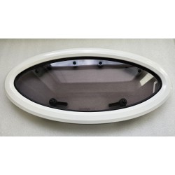 854621 MOONLIGHT BSI OKNO JACHTOWE Z SZYBĄ PRZYCIEMNIONĄ BIAŁA RAMA 482x227mm (OUTLET)