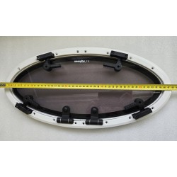 854621 MOONLIGHT BSI OKNO JACHTOWE Z SZYBĄ PRZYCIEMNIONĄ BIAŁA RAMA 482x227mm (OUTLET)