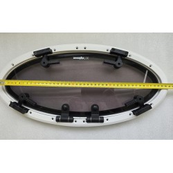 854621 MOONLIGHT BSI OKNO JACHTOWE Z SZYBĄ PRZYCIEMNIONĄ BIAŁA RAMA 482x227mm (OUTLET)