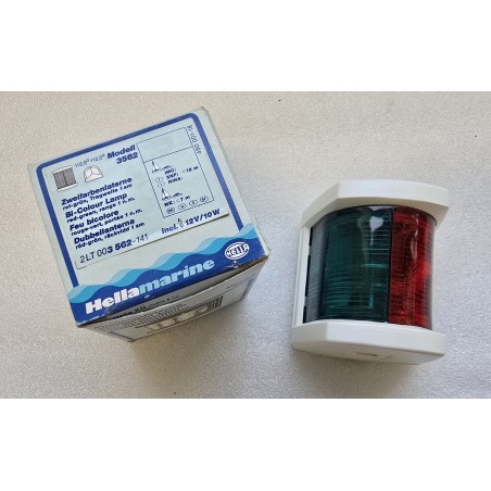 2LT 003.562-141 HELLA MARINE LAMPA NAWIGACYJNA DZIOBOWA ZIELONO-CZERWONA BIAŁA OBUDOWA (OUTLET)