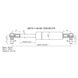 MS10-1-6D-6D-1200-85-270 MOLITON (EUROTECHNIKA) AMORTYZATOR GAZOWY DO LUKU