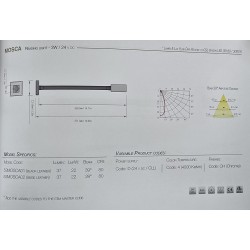 53 MOSCA 1030NAT CANTALUPI LAMPKA LED DO CZYTANIA 3W 24V CHROM SKÓRA BLACK PYTHON (OUTLET)