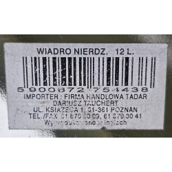 WIADRO NIERDZEWNE TADAR POJEMNIK NA SZAMPANA OSŁONKA 12L (OUTLET)