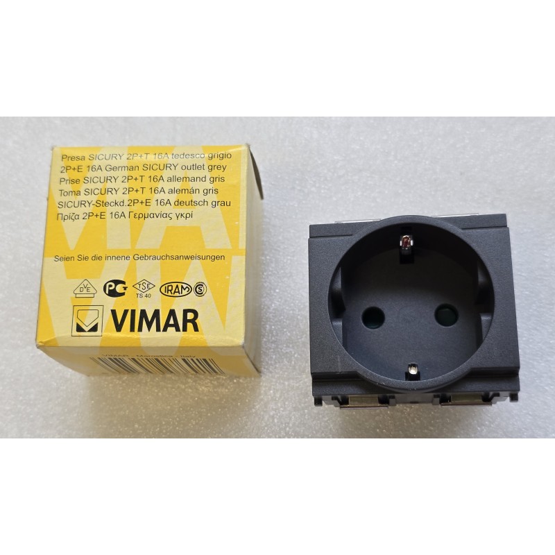 16208 VIMAR IDEA GNIAZDO SCHUKO 2P+E 16A 250V SICURY 2M ANTRACYT