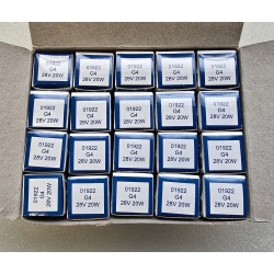 01922 DURALAMP ŻARÓWKA HALOGENOWA 20W G4 28V OPAKOWANIE 20 SZTUK (OUTLET)