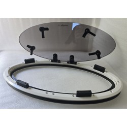 854621 MOONLIGHT BSI OKNO JACHTOWE Z SZYBĄ PRZYCIEMNIONĄ OWALNE BIAŁA RAMA 482x227mm (OUTLET)