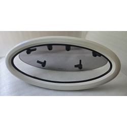 854621 MOONLIGHT BSI OKNO JACHTOWE Z SZYBĄ PRZYCIEMNIONĄ OWALNE BIAŁA RAMA 482x227mm (OUTLET)